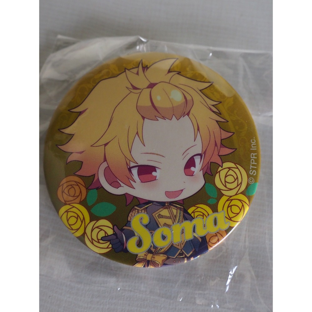 STPR Inc Strawberry Prince Soma Yellow Chibi Rose Pin Badge Anime Kawaii NEW OS